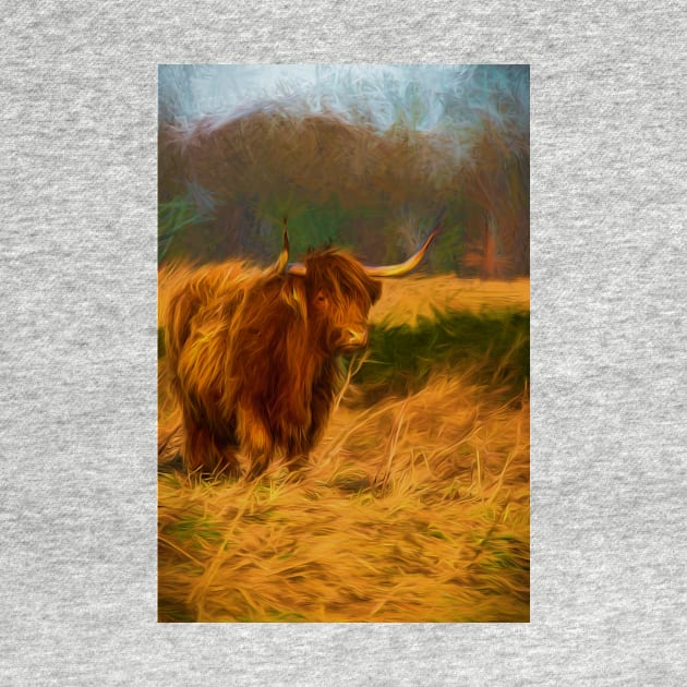 Highland cow with painterly effect by Violaman